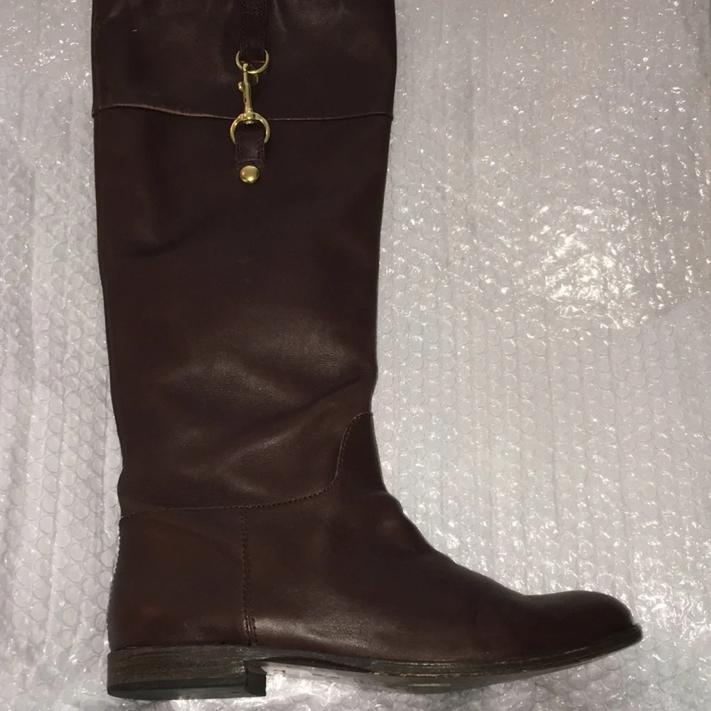 Coach Brown leather knee-high boots 9 1/2 - Picture 3 of 8